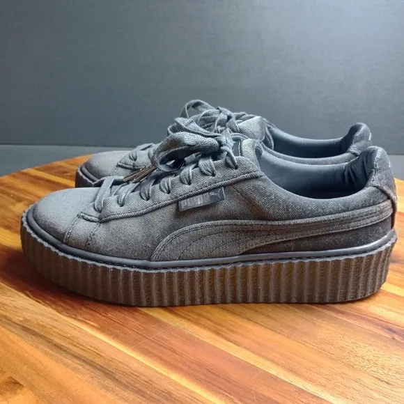 Puma X Fenty Rihanna Suede Creeper Platform Womens Gray Sneakers  Sz 9