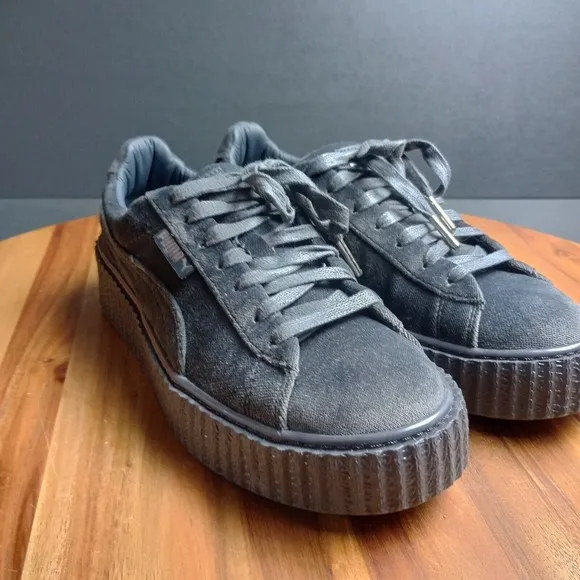 Puma X Fenty Rihanna Suede Creeper Platform Womens Gray Sneakers  Sz 9