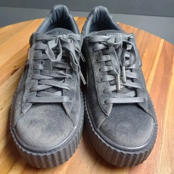 Puma X Fenty Rihanna Suede Creeper Platform Womens Gray Sneakers  Sz 9