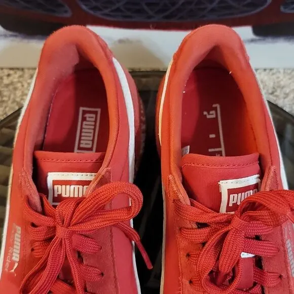 Puma Jamming Easy Rider Bubble Sole Red Suede Shoes Size 7 Youth Womens 8.5