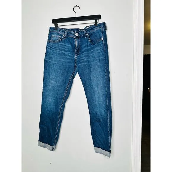 RAG &amp; BONE Dre Slim Dark Wash Ella Vintage Stretch Boyfriend Jeans size 31