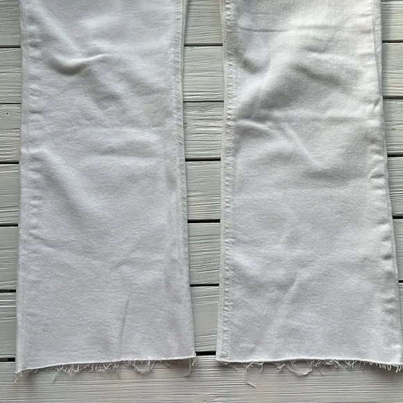 Rag &amp; Bone Nina High Rise Flare Optic White Raw Hem size 30