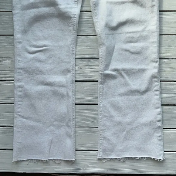Rag &amp; Bone Nina High Rise Flare Optic White Raw Hem size 30