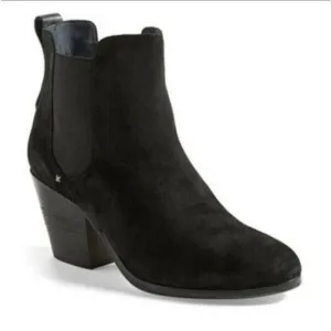 Rag &amp; Bone Devon Black Suede Leather Ankle Bootie