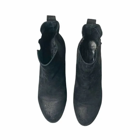 Rag &amp; Bone Devon Black Suede Leather Ankle Bootie