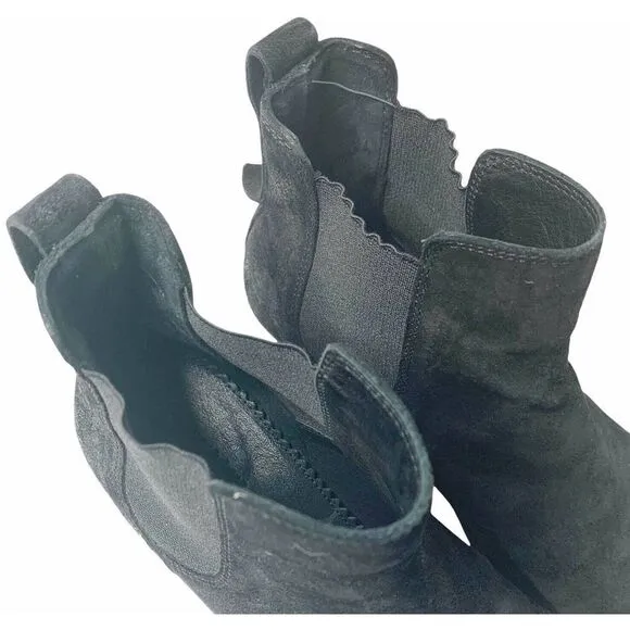 Rag &amp; Bone Devon Black Suede Leather Ankle Bootie