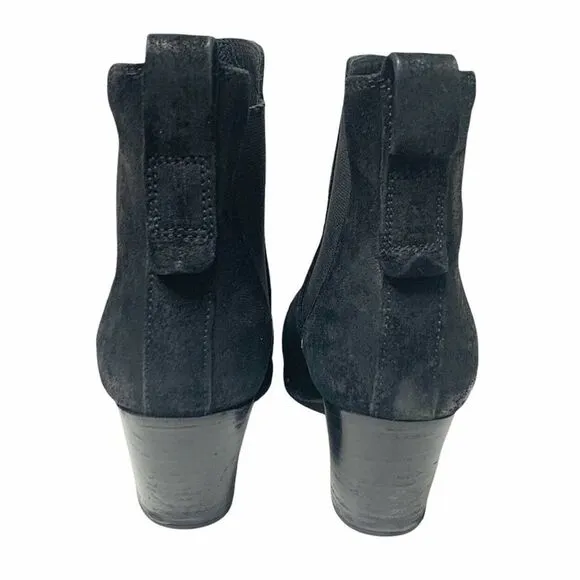 Rag &amp; Bone Devon Black Suede Leather Ankle Bootie