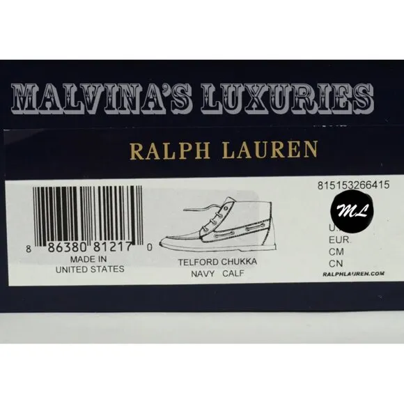 RALPH LAUREN CHUKKA BOOTS SHOES SNEAKERS STYLE BLUE NAVY LEATHER