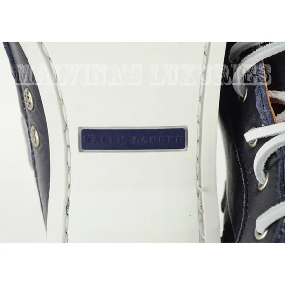 RALPH LAUREN CHUKKA BOOTS SHOES SNEAKERS STYLE BLUE NAVY LEATHER