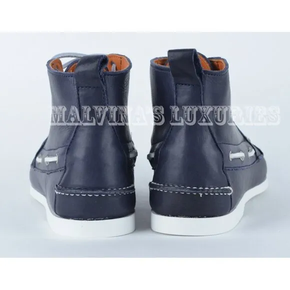 RALPH LAUREN CHUKKA BOOTS SHOES SNEAKERS STYLE BLUE NAVY LEATHER