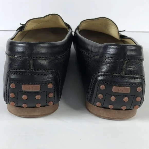 Ralph Lauren Collection Purple Label 9.5 Black Leather Driving Loafers Shoes