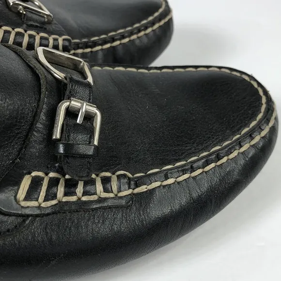 Ralph Lauren Collection Purple Label 9.5 Black Leather Driving Loafers Shoes