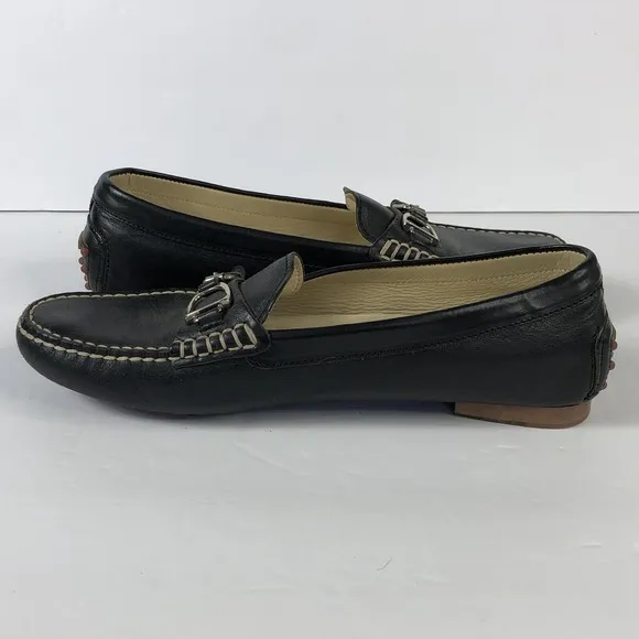 Ralph Lauren Collection Purple Label 9.5 Black Leather Driving Loafers Shoes