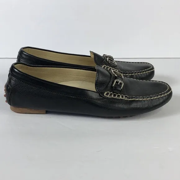 Ralph Lauren Collection Purple Label 9.5 Black Leather Driving Loafers Shoes