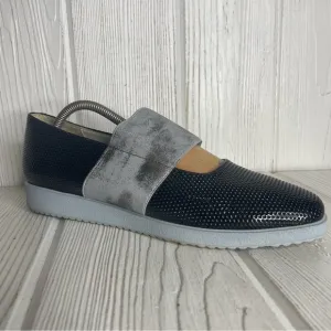 Rapisardi Ron White Slip On Shoes 9.5 EU 40 Black Gray Metalic Strap