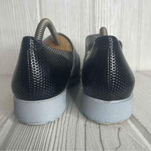Rapisardi Ron White Slip On Shoes 9.5 EU 40 Black Gray Metalic Strap