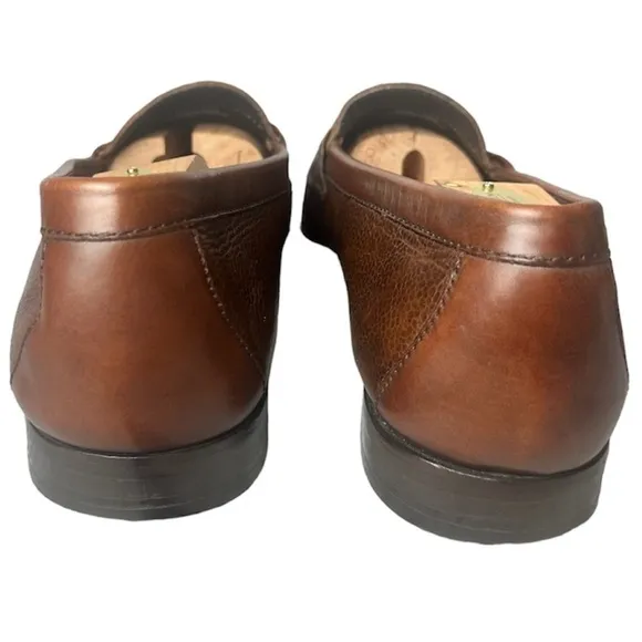 Rare Cole Haan Nike-Air Pebble Grain Penny Loafers Brown Leather Shoes Men’s 12M