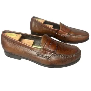 Rare Cole Haan Nike-Air Pebble Grain Penny Loafers Brown Leather Shoes Men’s 12M