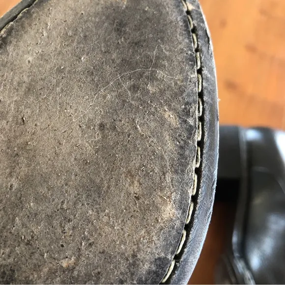 Rare Measponte Italian Hand‎ Made Black Leather Shoes Sz 37.5 - EUC