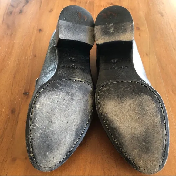 Rare Measponte Italian Hand‎ Made Black Leather Shoes Sz 37.5 - EUC