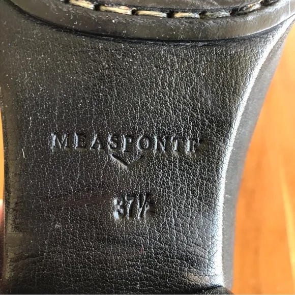 Rare Measponte Italian Hand‎ Made Black Leather Shoes Sz 37.5 - EUC