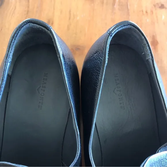 Rare Measponte Italian Hand‎ Made Black Leather Shoes Sz 37.5 - EUC