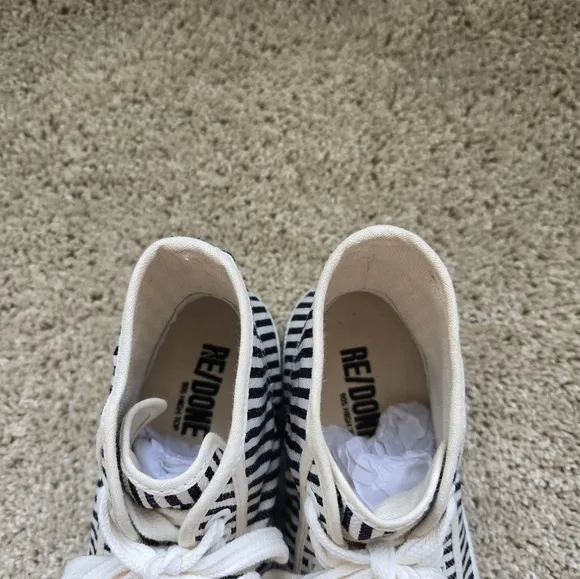 Re Done 90s High Top Sneaker Shoes Womens EU 36 Striped Canvas