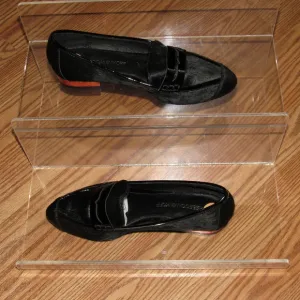 REBECCA MINKOFF Black Fur Dyed Loafers Size 7M