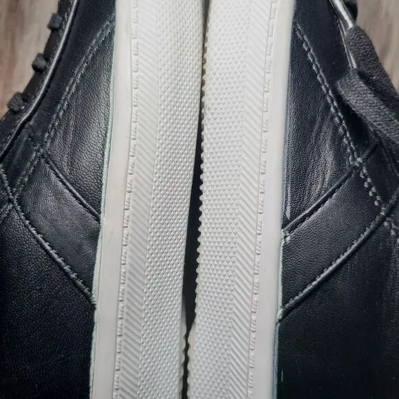 Rebecca Minkoff Black Leather Fur Trim Sasha Sneakers Shoes Women’s Size 8M