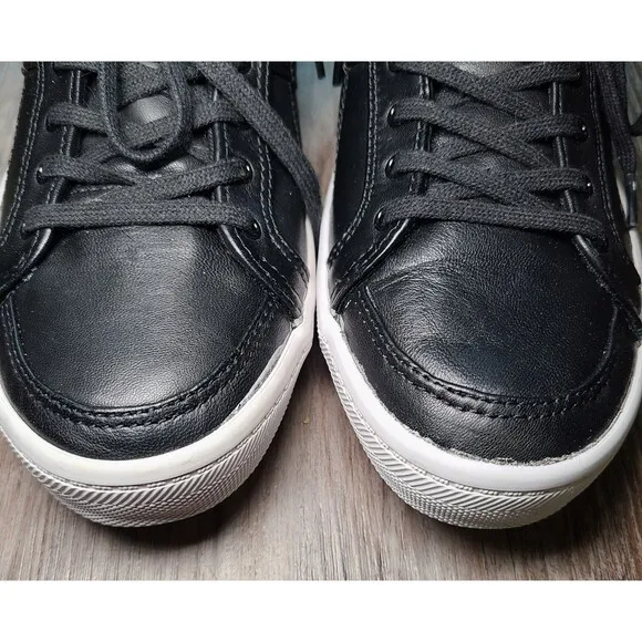 Rebecca Minkoff Black Leather Fur Trim Sasha Sneakers Shoes Women’s Size 8M