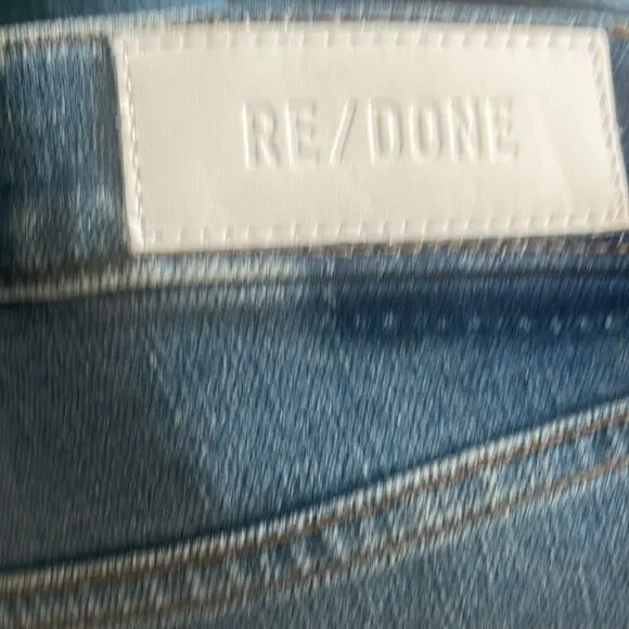{Re/Done} 90’s High-Rise Ankle Crop NWT Distressed Jeans, $298 size 32