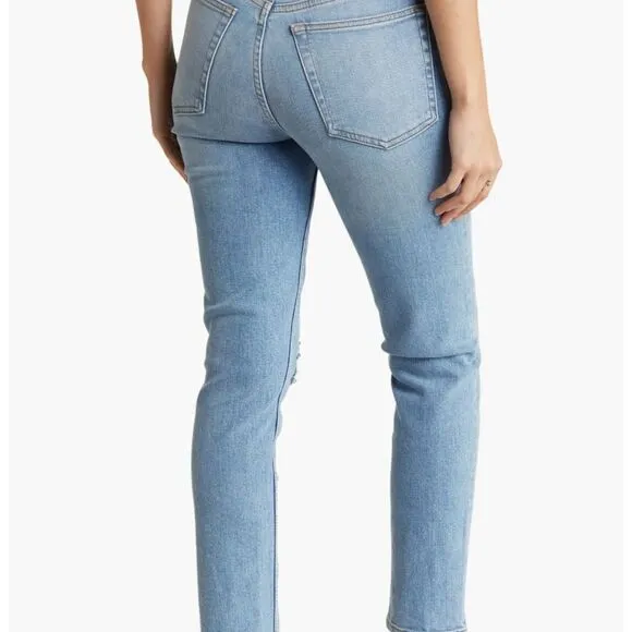 {Re/Done} 90’s High-Rise Ankle Crop NWT Distressed Jeans, $298 size 32