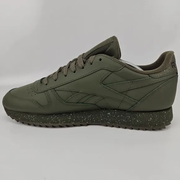 REEBOK Classic Leather Ripple Sneakers Shoes Army Green H06421 US Men's 12 NWT