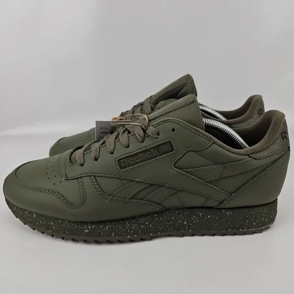 REEBOK Classic Leather Ripple Sneakers Shoes Army Green H06421 US Men's 12 NWT