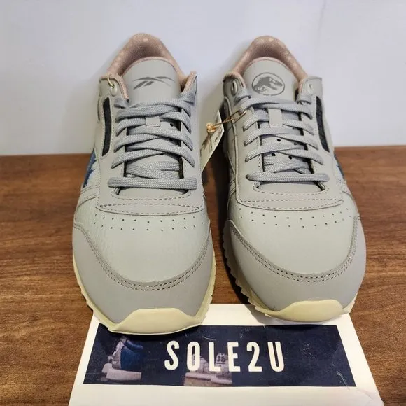 Reebok x Jurassic World Classic Leather Ripple Grey Blue HQ6253 Men's 8.5
