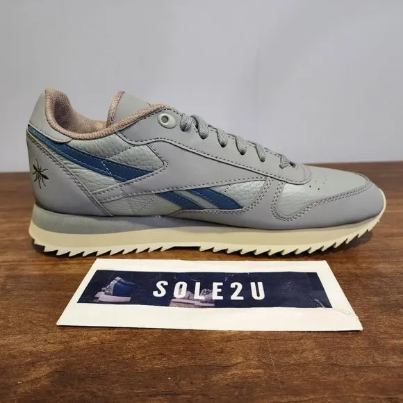 Reebok x Jurassic World Classic Leather Ripple Grey Blue HQ6253 Men's 8.5