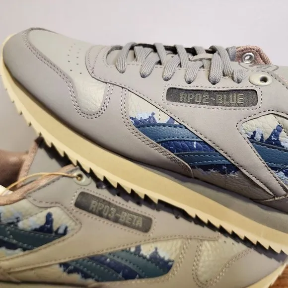 Reebok x Jurassic World Classic Leather Ripple Grey Blue HQ6253 Men's 8.5
