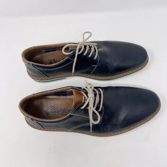 Rieker Mens 43 / US 9.5-10 Blue Dustin Derby Oxford Shoes Dress Leather Lace Up