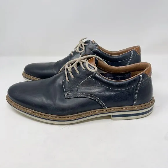 Rieker Mens 43 / US 9.5-10 Blue Dustin Derby Oxford Shoes Dress Leather Lace Up