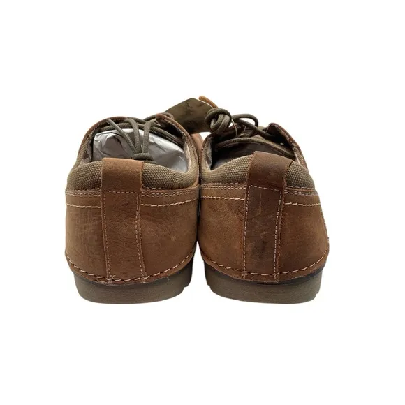 Roan Arlo Leather Derby Shoes  Men's Size US 11 Light Brown Tan Distressed Plaid