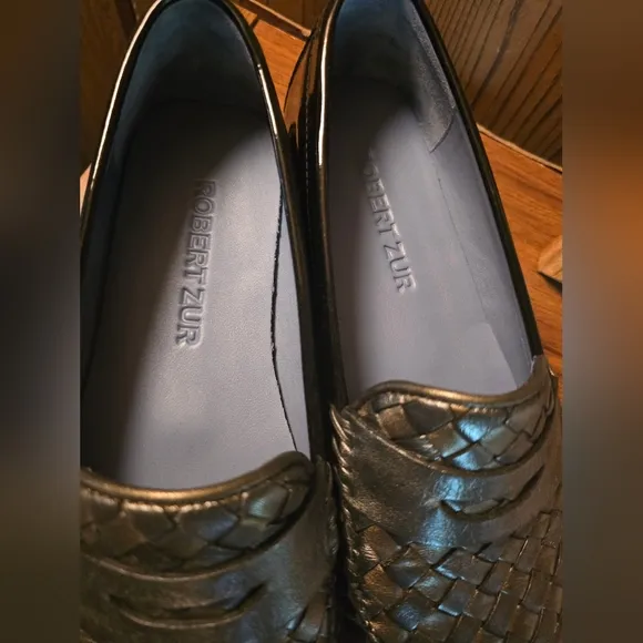 Robert Zur Black Woven Petra Loafers 9 1/2 NWOT