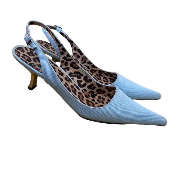 Roberto Cavalli Light Blue Sling Backs Size 35.5