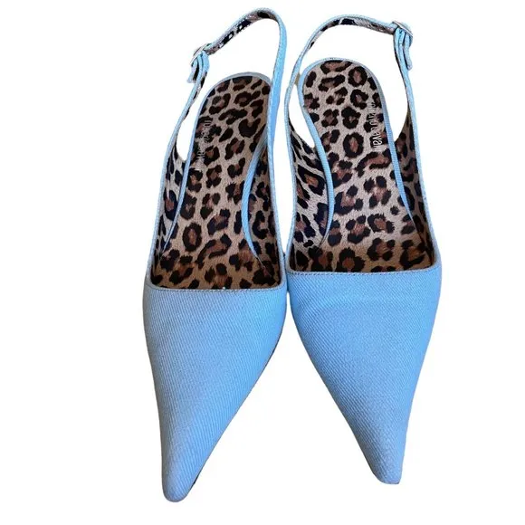 Roberto Cavalli Light Blue Sling Backs Size 35.5