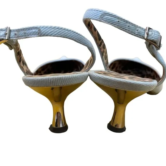 Roberto Cavalli Light Blue Sling Backs Size 35.5