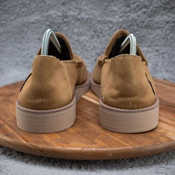 Rockport - Axelrod - Men's 10.5 - Brown Tan Nubuck/Faux Fur Crush-Back Slippers