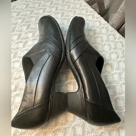 Rockport Cobb Hill Adele Black Leather Women’s Tailored Slip On Shoes Size 11M