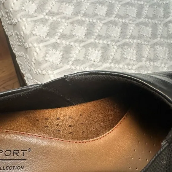 Rockport Cobb Hill Adele Black Leather Women’s Tailored Slip On Shoes Size 11M