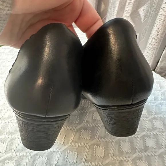 Rockport Cobb Hill Adele Black Leather Women’s Tailored Slip On Shoes Size 11M