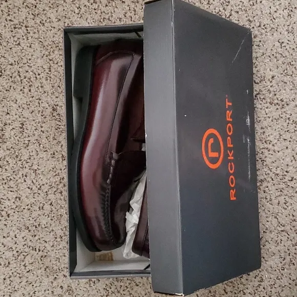 Rockport DMX Penny Men's Burgundy Leather Loafer Shoes