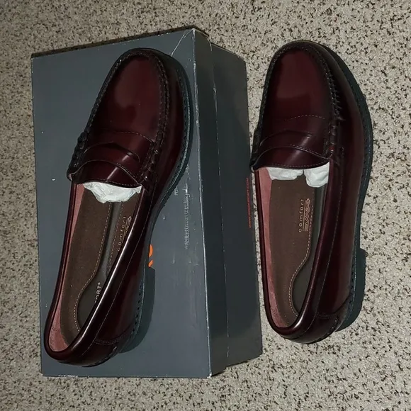 Rockport DMX Penny Men's Burgundy Leather Loafer Shoes